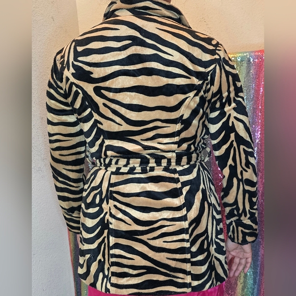 Tiger Print Trenchcoat Jacket Medium - Picture 3 of 8